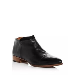 Alberto Fermani Serafina Leather Ankle Bootie 38.5 US 8 Black Low Heel Point Toe